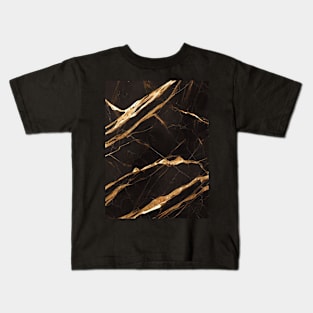 Brown marble with golden veins Kids T-Shirt